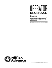 Nilfisk-Advance Aquamatic Selectric 56263500 Operator's Manual