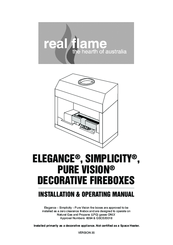 Real Flame ELEGANCE 850 Installation & Operating Manual