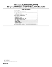 Amana AER5830VAW Installation Instructions Manual