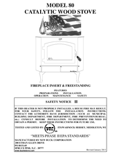 BuckMaster 80 Installation, Operation, &  Maintenance Instruction