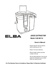 Elba EJE-9811A Owner's Manual