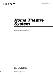 Sony HT-DDW885 Operating Instructions Manual