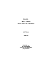 Exacom VCR-2020 User Manual