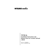 Nitsuko NVM-2e Installation Instructions Manual