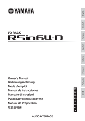 Yamaha RSio64-D Owner's Manual
