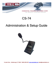 ETC CS-74 Administration & Setup Manual