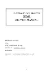 Japan Cash Machine G356E Service Manual