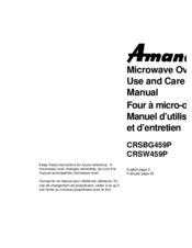 Amano CRSW459P Use And Care Manual