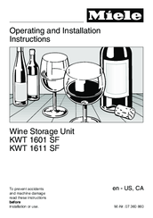 Miele KWT 1601 SF Operating And Installation Instructions