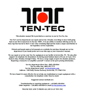 Ten-Tec 238 Operator's Manual
