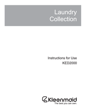 Kleenmaid KED2000 Instructions For Use Manual