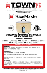 Town Food Service Equipment Ricemaster 57137 Owner's Manual