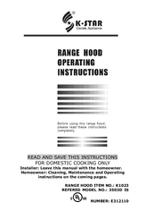 K-Star K1023 Operating Instructions Manual