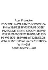 Acer P1385WB Series User Manual