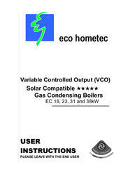 Eco Hometec EC 38kW User Instructions
