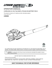 Lithium Earthwise LB20024 Operator's Manual
