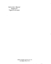Keithley 171 Instruction Manual