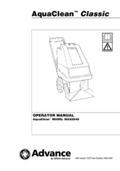 Advance Acoustic AquaClean Classic 56262640 Operator's Manual