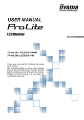 Iiyama ProLite TE5564MIS User Manual