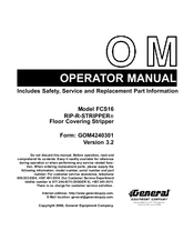 General Equipment RIP-R-STRIPPER FCS16 Operator's Manual