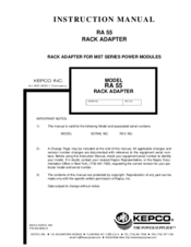 KEPCO RA55 Instruction Manual