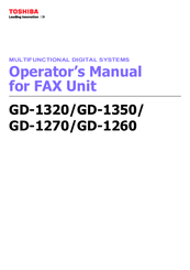 Toshiba GD-1320 Operator's Manual