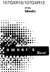 Polk Audio 107GXR12 Owner's Manual