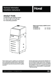 Hoval UltraGas 90 Installation Instructions Manual