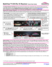 Magenta MultiView II DVI-Rx-1K Quick Start Manual