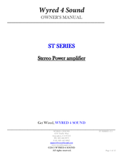 Wyred 4 Sound ST series Owner's Manual