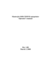 Yurex MantraJet 1050 Operator's Manual