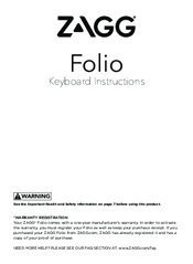 Zagg Folio Instruction Manual
