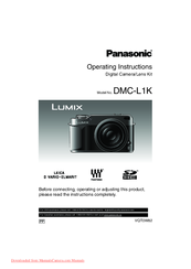 Panasonic DMC-L1K - Lumix Digital Camera SLR Operating Instructions Manual