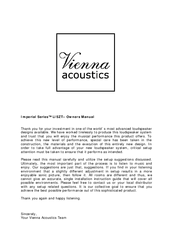 Vienna Acoustics Imperial Series LISZT Owner's Manual