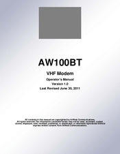 ArWest AW100BT Operator's Manual