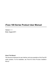 Zksoftware iFace 100 Series Product User Manual