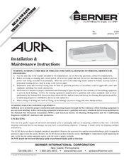 Berner Aura ARA1048 Installation & Maintenance Instructions Manual