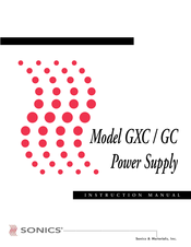 Sonics GXC3500-20 Instruction Manual