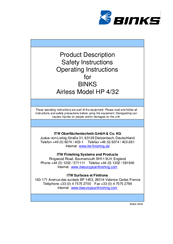 Binks HP 4/32 Operating Instructions Manual