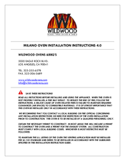 WILDWOOD OVENS &BBQ’S MILANO OVEN Installation Instructions Manual