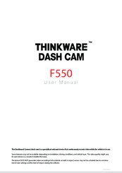 Thinkware F550 DASH CAM User Manual