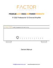 FACTOR V-1250 Owner's Manual