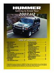 Hummer 2007 H2 Getting To Know Manual