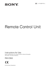 Sony RM-C950 Instructions For Use Manual