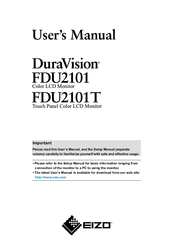 Eizo DuraVision FDU2101 User Manual
