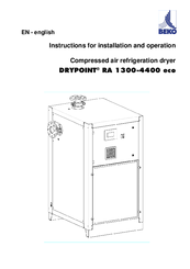 Beko DRYPOINT RA 1300-4400 eco Instructions For Installation And Operation Manual