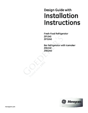 GE Monogram ZIBS240 Installation Instructions Manual