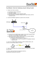 DuxTel Duxmaster Quick Start Manual