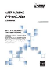 Iiyama ProLite E2278HSD User Manual