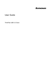 Lenovo ThinkPad USB 3.0 Dock User Manual